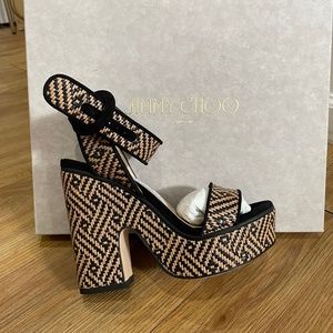 Jimmy Choo Platform Open-Toe Heels 36.5